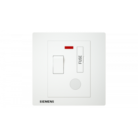 Siemens 西門子 5UB13523PC01 13A 雙極開關保險菲士接線蘇(帶霓虹燈指示器)(白)