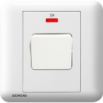 Siemens 西門子 5TA01623PC01 32A 單位雙極開關掣 帶霓虹燈指示器(白)