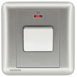 Siemens 西門子 5TA01623PC02 32A 單位雙極開關掣 帶霓虹燈指示器(銀)