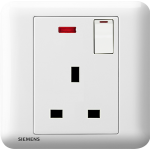Siemens 5UB01133PC01 13A 1 Gang SP Switched Socket with neon Indicator (white)