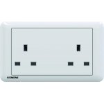 Siemens 5UB01213PC01 13A Twin Gang Un Switched Socket (white)