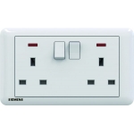 Siemens 5UB01233PC01 13A Twin Gang Switched Socket with neon Indicator (white)