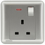 Siemens 西門子 5UB01133PC02 13A單位開關插座-帶霓虹燈指示器 (銀色) 