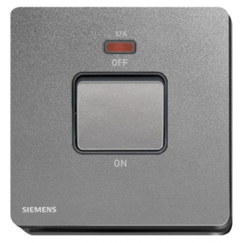 Siemens 西門子 5TA81623PC05 32A 單位雙極開關 (帶霓虹燈指示器) (銀灰色)