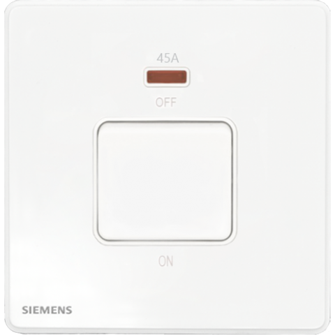 Siemens 西門子 5TA81633PC01 45A單位雙極開關 (帶霓虹燈指示器) (白色)