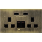M2K AP202AM4-GD 4.2A Dual USB Wall Socket (Stainless Steel Series) (Copper Gold)