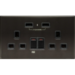 M2K AP202AM4-MB 4.2A Dual USB Wall Socket (Stainless Steel Series) (Mirror Black)