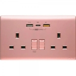 M2K PD202APC5-CG PDQC Double Type C/USB Wall Socket (Pink)