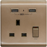 M2K AP-105APC3-C 3.1A 單位 單蘇 2 USB 電掣插座 (色彩系列 ) (銅啡色)