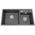 Baumatic BQSDA8245LG Stone Composite Quartz double bowl sink (Light Grey)