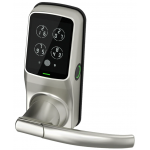 Lockly PGD628F-SN Secure Plus PIN Genie™ 專利防偷窺按鍵+3D指紋+藍牙+鎖匙 智能斜舌鎖 (緞面鎳色)