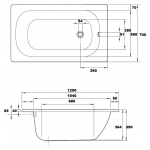 Smavit SV-STD120A-WT Standard 鋼板浴缸 (有防滑)