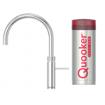 Quooker 3FRCHR Fusion Round Kitchen Water Tap + PRO3 Boiling Water Tank (Polished Chrome)