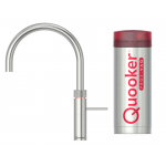 Quooker 3FRRVS Fusion Round Kitchen Water Tap + PRO3 Boiling Water Tank (Stainless Steel)