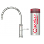 Quooker 3CFRRVS Classic Fusion Round Kitchen Water Tap + PRO3 Boiling Water Tank (Stainless Steel)