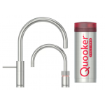 Quooker 3NRRVSTT Nordic Round Kitchen Water Twintaps + PRO3 Boiling Water Tank (Stainless Steel)