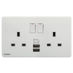 Siemens 西門子 5UB81633PC01 DELTA®arina 13A 雙位開關插座帶2個USB插頭 (白色)