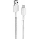 Anker 322 USB-A - USB-C Braided Nylon Charging Cable (0.9m) (White)
