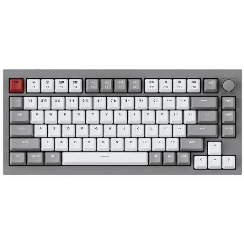 Keychron X0031VY4E9 Q1N2 QMK 自定義機械鍵盤 (太空灰RGB旋鈕可換軸/青軸)