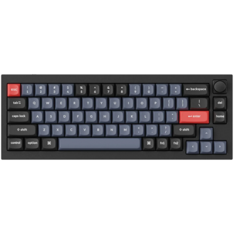 Keychron X0031VVD07 Q2M1 QMK 自定義機械鍵盤 (碳黑Fully Assembled RGB旋鈕可換軸/紅軸)
