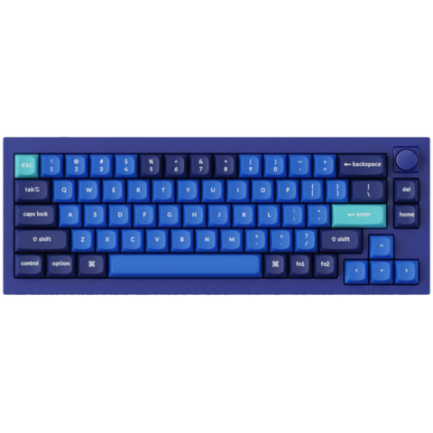 Keychron X0031VXCID Q2O2 QMK 自定義機械鍵盤 (海軍藍Fully Assembled RGB旋鈕可換軸/青軸)