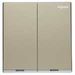 Legrand Galion K8/32D20AN-C2-HK 2 Gang 20AX DP Switch with Amber LED (Champagne with Silver bar)