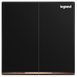 Legrand Galion K8/32D20AN-C-HK 2 Gang 20AX DP Switch with Amber LED (Black with Electroplated bar)