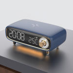 Amoovars DREAMCLOX 5-In-1 Bluetooth Speaker, Wireless Charger, Night Light ,Alarm ClockClock, Tempreture Display (Blue)