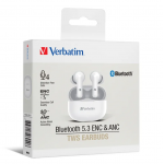 Verbatim 66949 Bluetooth 5.3 ENC and ANC true wireless Bluetooth headphones (WH)