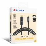 Verbatim 威寶 66819 8K Type C 轉 HDMI 2.1 連接線(200cm)