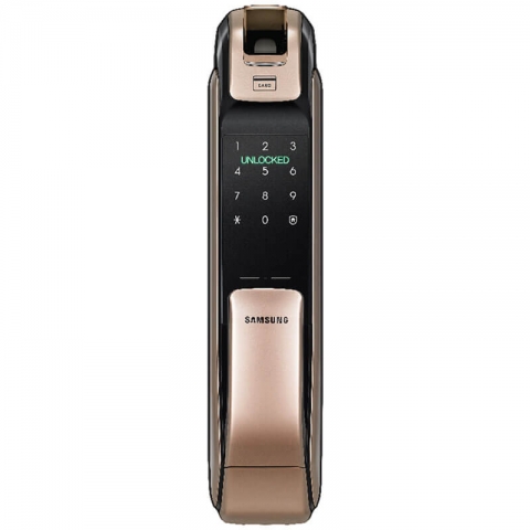 【已停產】Samsung 三星 SAM-SHPDP728AGEN 藍芽/ 指紋/ 密碼/ 感應卡 智能電子門鎖 (金色)