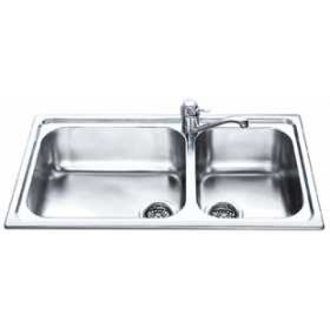 【Discontinued】Smeg SG862 86cm Bowls Inset Sink, 86cm, St/steel