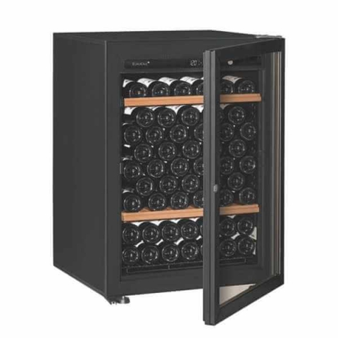 EuroCave  V-PREM-S Single Temperature Zone Wine Cooler (90/bottles) (1 Sliding + 1 Wooden Shelves, Glass Door)