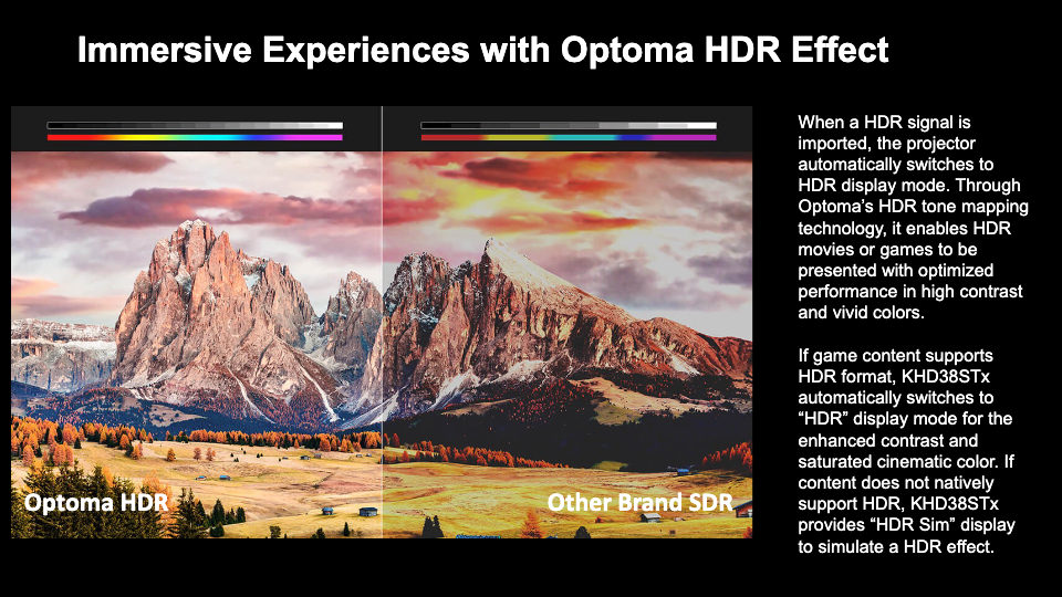 Optoma KHD38STx 4K UHD 劇院級電玩投影機