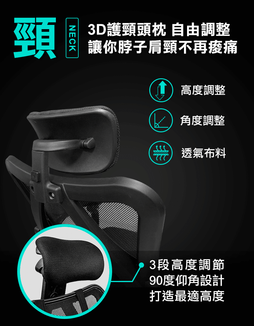 Future Lab DCFL7D-01 720度可調式腰靠 7D 人體工學躺椅 (黑色)
