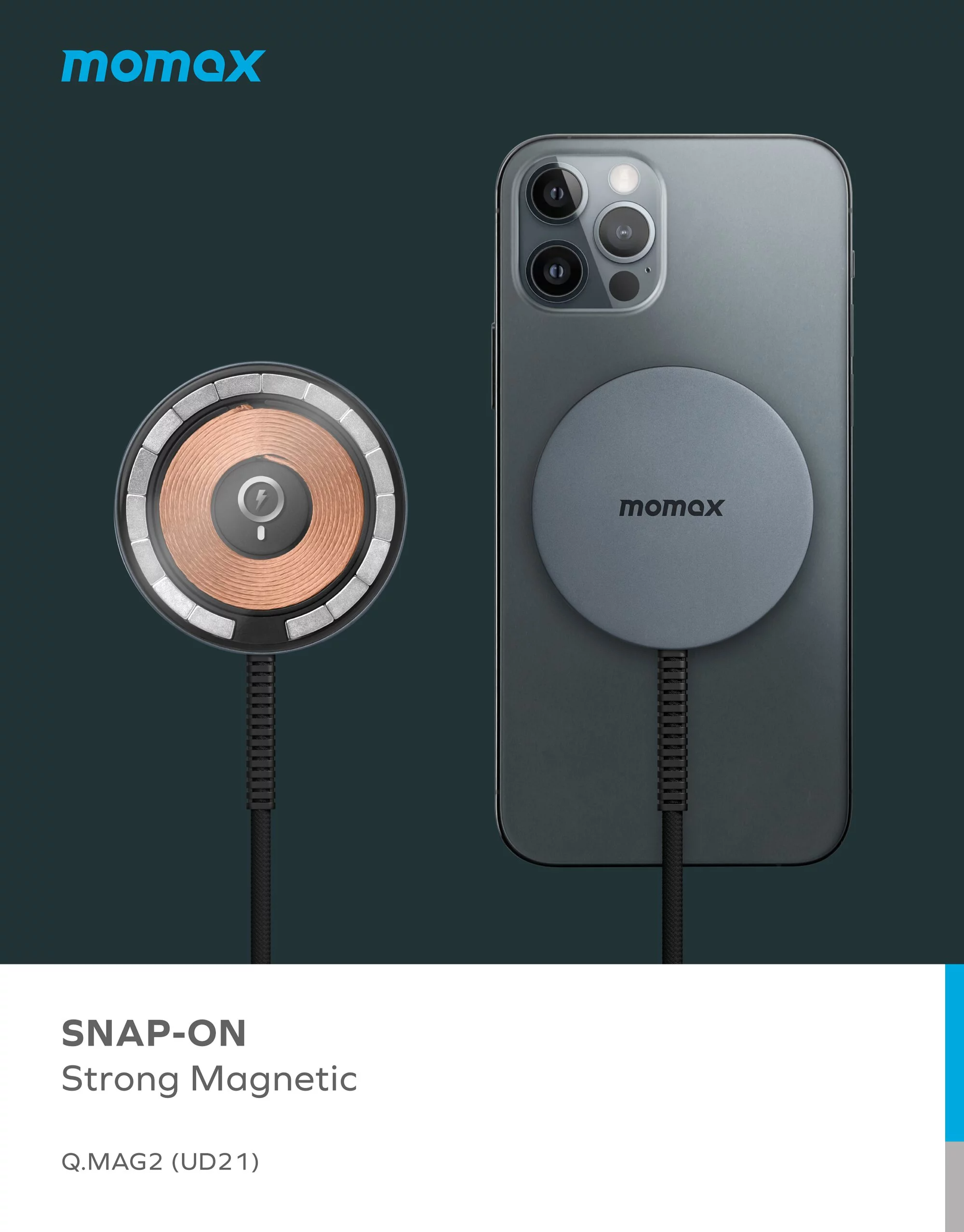 Momax UD21 透明磁吸無線充電器