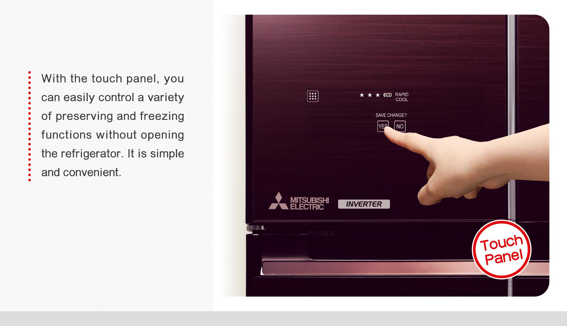 Mitsubishi MR-WX70C-F 576L 6-door Refrigerator (Glass Beige)