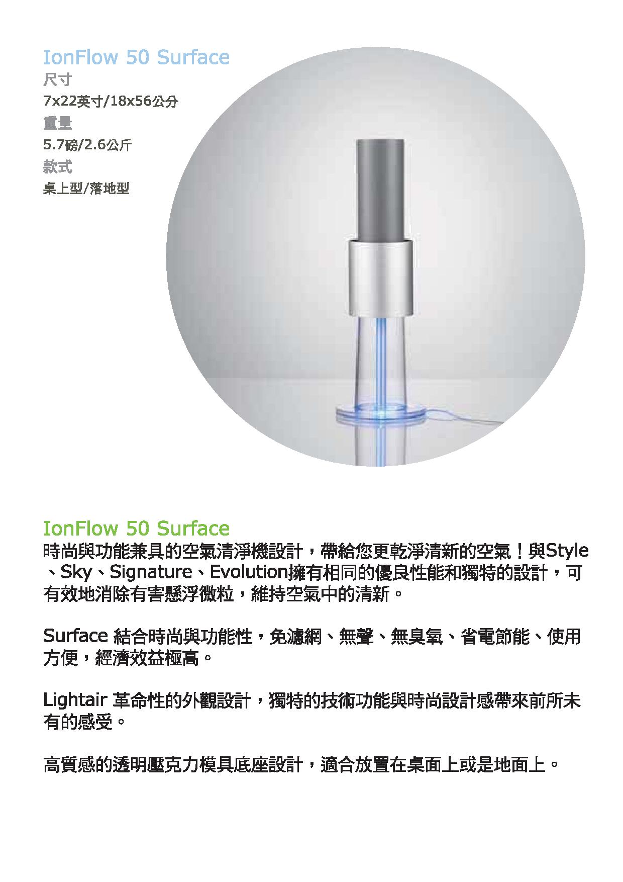 Lightair IonFlow 50 Surface 540平方呎 空氣清新機 (銀色)